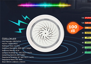 S-LINK Swapp SL-EG03 Isı ve Nem Göstergeli Kablosuz Siren