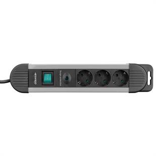 S-LINK Swapp SPGKS03 1.5m 3G1.5mm2 900 Joule 3-lü Akım Kor. Gri Priz Çoklayıcı