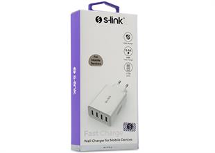 S-LINK Swapp SW-C8 4*USB 5V 5.6A Ev Şarj Adaptör
