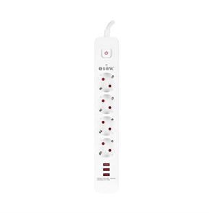 S-Link SPG403U 1.5 Metre 4lü Anahtarlı Akım Korumalı Usb Girişli