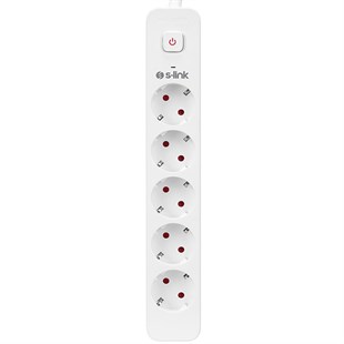 S-Link SPG501S 1.5 Metre Kablolu 750 Joule 1.5 Mm Anahtarlı 5li Akım Korumalı Priz