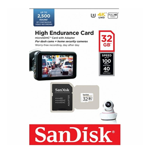 SANDISK 32GB High Endurance SDSQQNR-032G-GN6IA 100MB/s microSDHC Hafıza Kartı