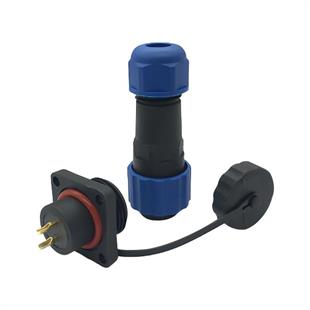 SD16 Su Geçirmez 2 Pin 16 Mm Dörtgen Konnektör (Fiş-Soket / Erkek-Dişi)