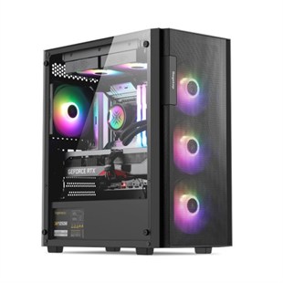 SEGOTEP Axe 5 650W 80+ 4x RAINBOW FIXED LED FAN MIDI TOWER 1xUSB 3.0 / 2xUSB 2.0 SİYAH GAMING KASA