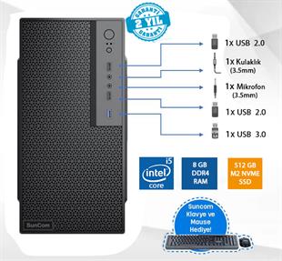 SUNCOM CORE i5 7500 8GB- 512GB SSD- FDOS / Force SC3-137