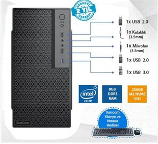 SUNCOM Force SC3-110V2 i5-4460 8GB 256GB SSD O/B DOS Masaüstü PC