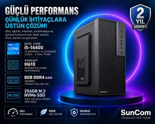 SUNCOM Force SC3-184 i5-14400 8GB 256GB SSD O/B DOS Masaüstü PC