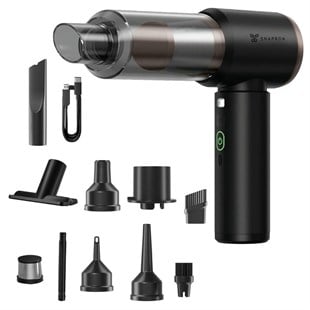 Snapron SNV-3002 80W 7.4V Şarjlı Mini Araç ve Ev Süpürgesi + Çift Filtrasyonlu Çok Fonksiyonlu Temizlik Seti