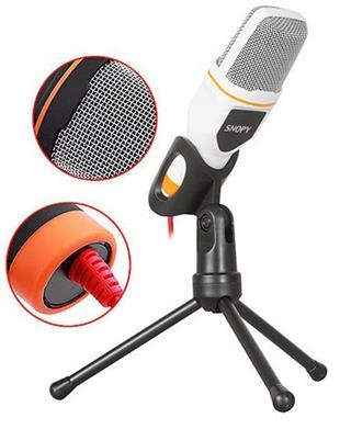 Snopy SN-340M Masa üstü beyaz led mikrofon