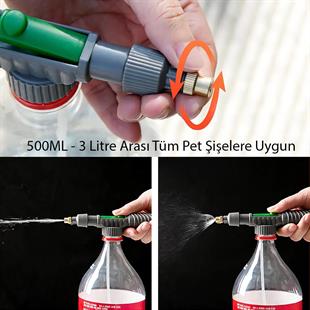 Sunup SN-24910 Ayarlanabilir Basınçlı Su Köpük Püskürtme Başlığı (Tüm Pet Şişelere Uyumlu)