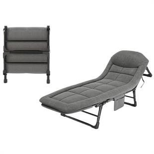 Sunup SN-26974 Taşınabilir Ayarlanabilir 5 Kademe Sünger Kamp Yatak Şezlong (Açık Gri)
