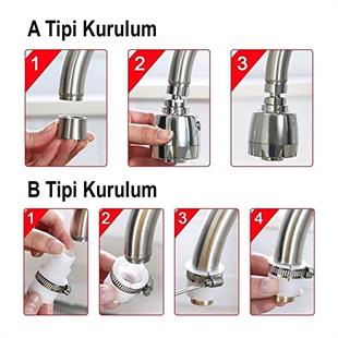 Sunup SN-27114 2 Kademeli Tasarruflu Musluk Başlığı 360 Derece