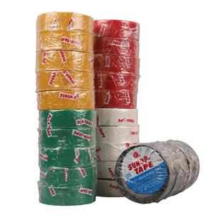 Sunup SN-27919 0.13x18mm 5 Renk İzole Elektrikçi Bant 10 Metre 50x5li Paket (Kırmızı- Sarı - Siyah - Yeşil - Beyaz)