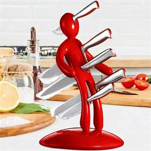 Sunup SN-29169 Kırmızı Çok Amaçlı Mutfak Tezgah Üstü Bıçak Tutucu Stand Organizer
