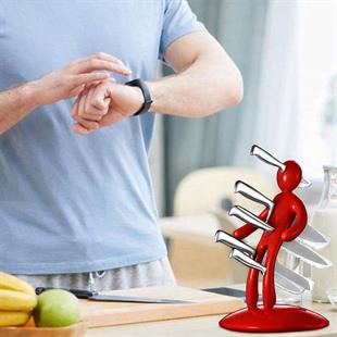 Sunup SN-29169 Kırmızı Çok Amaçlı Mutfak Tezgah Üstü Bıçak Tutucu Stand Organizer