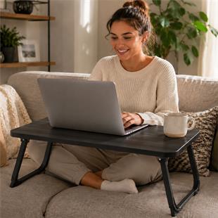 Sunup SN-29692 Katlanabilir Laptop Masası ve Yatak Koltuk Üzeri Tepsisi Siyah 60x40cm