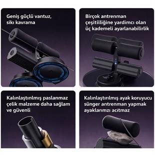 Sunup SN-29962 Çift Vantuzlu  Ev Tipi 3 Kademe Boy Ayarlı Mekik - Karın Egzersiz Aleti