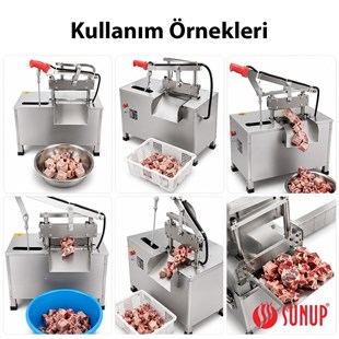 Sunup SN-30982 Otomatik Kemik ve Et Kesme Makinesi Gıda Sınıfı Paslanmaz Çelik Endüstriyel Giyotin Dilimleyici