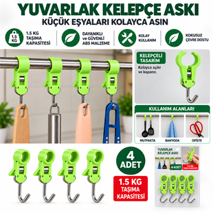 Sunup SN-38118 Yuvarlak Kelepçe Askı 82x18x18mm 4lü Paket