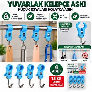 Sunup SN-38119 Yuvarlak Kelepçe Askı 80x12x18mm 4lü Paket