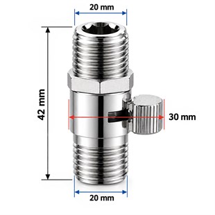Sunup SN-38122 Metal Çift Dış Dişli Ayarlanabilir Akış Kontrol Vanası