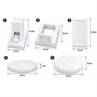 Sunup SN-38125 Mıknatıslı Beyaz Çekmece Dolap Kilidi