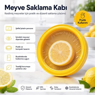 Sunup SN-38871 Sebze Meyve Saklama Kabı Esnek Kapaklı ve Hava Sızdırmaz Tazelik Koruyucu