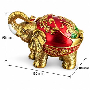 Sunup SN-38891 Kırmızı Gold Fil Figürlü Dekoratif Küllük