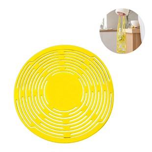 Sunup SN-38898 Silikon Isı Yalıtım Pedi Sarı Dairesel Kanallı Esnek Mutfak Nihalesi ve Tezgah Koruyucu