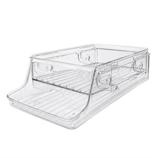 Sunup SN-38900 İki Katlı Yan Askılı Şeffaf Buzdolabı Raflığı 34x13.5x16.8 Cm