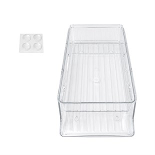 Sunup SN-38900 İki Katlı Yan Askılı Şeffaf Buzdolabı Raflığı 34x13.5x16.8 Cm
