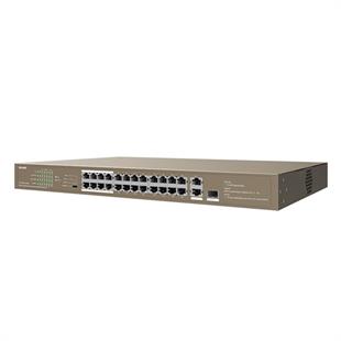 TENDA 24port PoE 250w 1-SFP 10/100/ 2-GbE Yönetilemez Switch TEF1126P-24-250W
