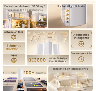 TENDA ME3 PRO 2P WIFI7 BE3600 Mesh Router 3lü paket