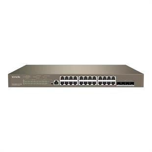 TENDA TEG5328XP-24-410W 24 PORT POE 10/100/1000 24 PORT POE 4 X SFP 410W LAYER 3 YÖNETİLEBİLİR RACK MOUNT SWITCH
