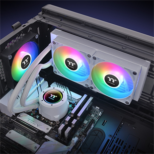 THERMALTAKE 240MM TH240 CL-W364-PL12SW-A ARGB AM5-1851p Sıvı Soğutmalı İşlemci Fanı Beyaz
