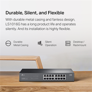 TP-LINK 16port Gigabit Yönetilemez Switch LS1016G