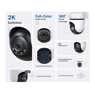 TP-LINK 3mp PT 3.9mm Wıfı Kablosuz Pan-Tilt IP Kamera Tapo C510W