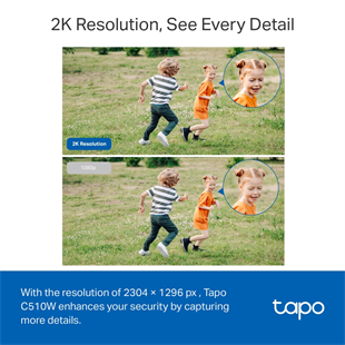 TP-LINK 3mp PT 3.9mm Wıfı Kablosuz Pan-Tilt IP Kamera Tapo C510W