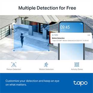 TP-LINK 3mp PT 3.9mm Wıfı Kablosuz Pan-Tilt IP Kamera Tapo C510W