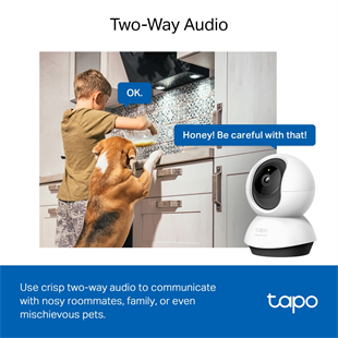 TP-LINK 4MP 4mm Wıfı Kablosuz Pan-Tilt IP Kamera TAPOC220