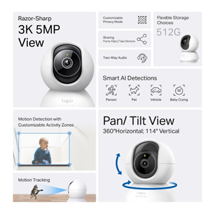 TP-LINK 5MP PAN-TILT Tapo C230 WİFİ Kamera