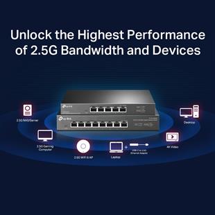 TP-LINK 5port 2.5 Gigabit Yönetilemez Switch TL-SG105-M2
