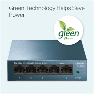 TP-LINK 5port Gigabit Yönetilemez Switch Çelik Kasa LS105G