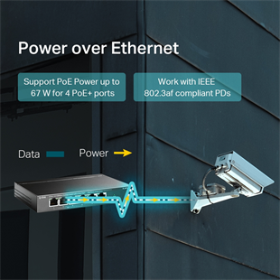 TP-LINK 6port 67w 4port PoE 10/100 Yönetilebilir Switch TL-SF1006P