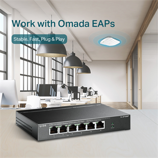 TP-LINK 6port 67w 4port PoE 10/100 Yönetilebilir Switch TL-SF1006P