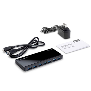 TP-LINK UH700 7port USB 3.0 Siyah USB Çoklayıcı Hub Adaptörlü