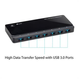 TP-LINK UH720 7port USB 3.0 Siyah USB Çoklayıcı Hub Adaptörlü