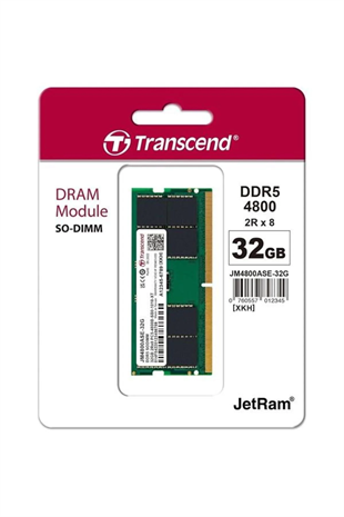 TRANSCEND 32GB DDR5 4800MHZ CL40 NOTEBOOK RAM VALUE JM4800ASE-32G
