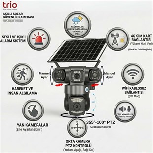 TRİO TR-SGX349 3 LENS AOV 4G-LTE PTZ SOLAR KAMERA