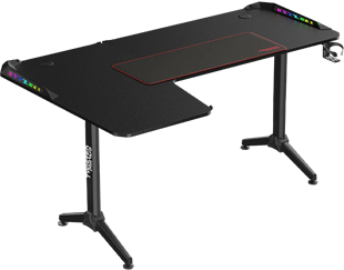 TWISTED Minds L Şekilli RGB Sol Oyuncu Masası Siyah TM-Y-LB-RGB